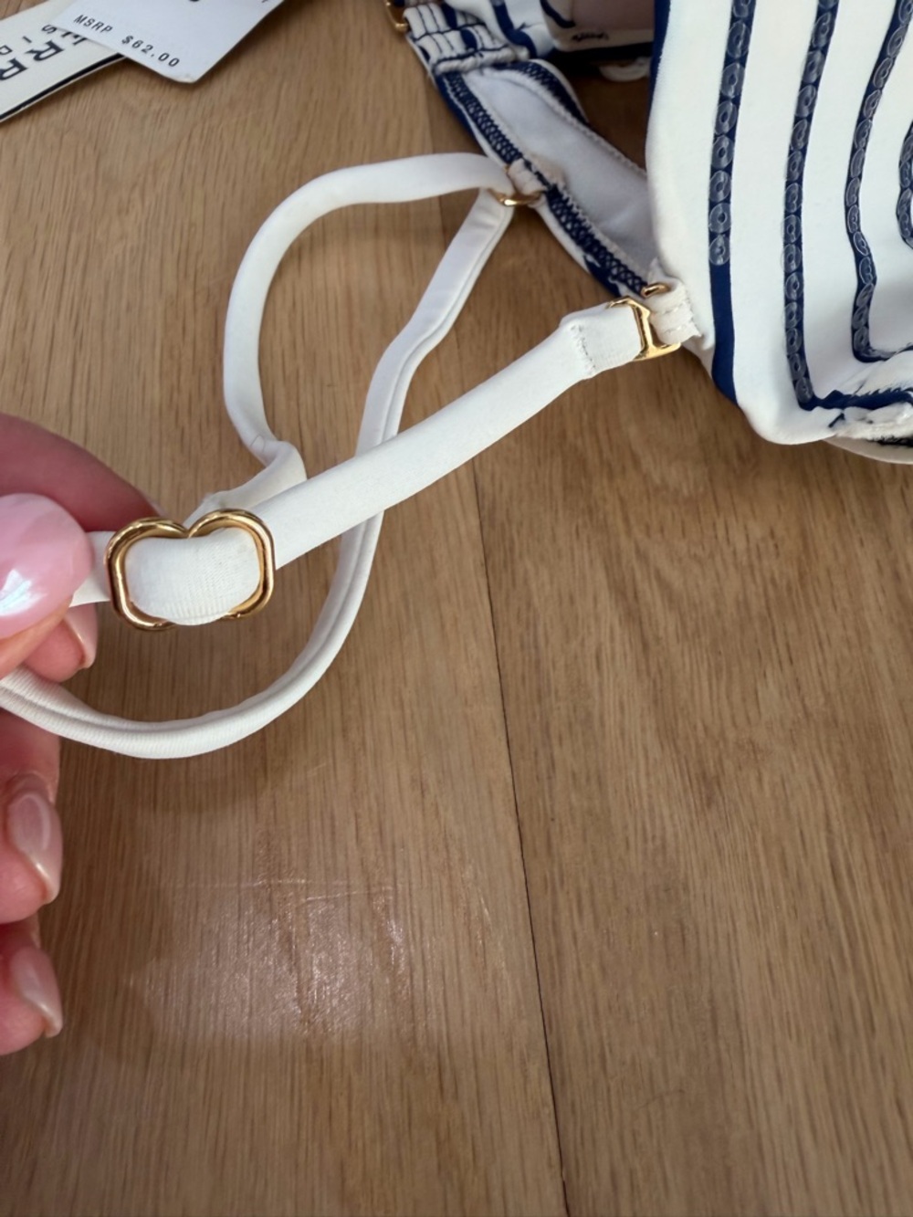 Sperry Navy and White Striped Molded Bikini Top - Picture 4 of 7